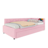 POLSTERBETT 90/200 cm Rosa aus Boucle mit Ausziehbett - Rosa, Textil (90/200cm) - OKMYHOME