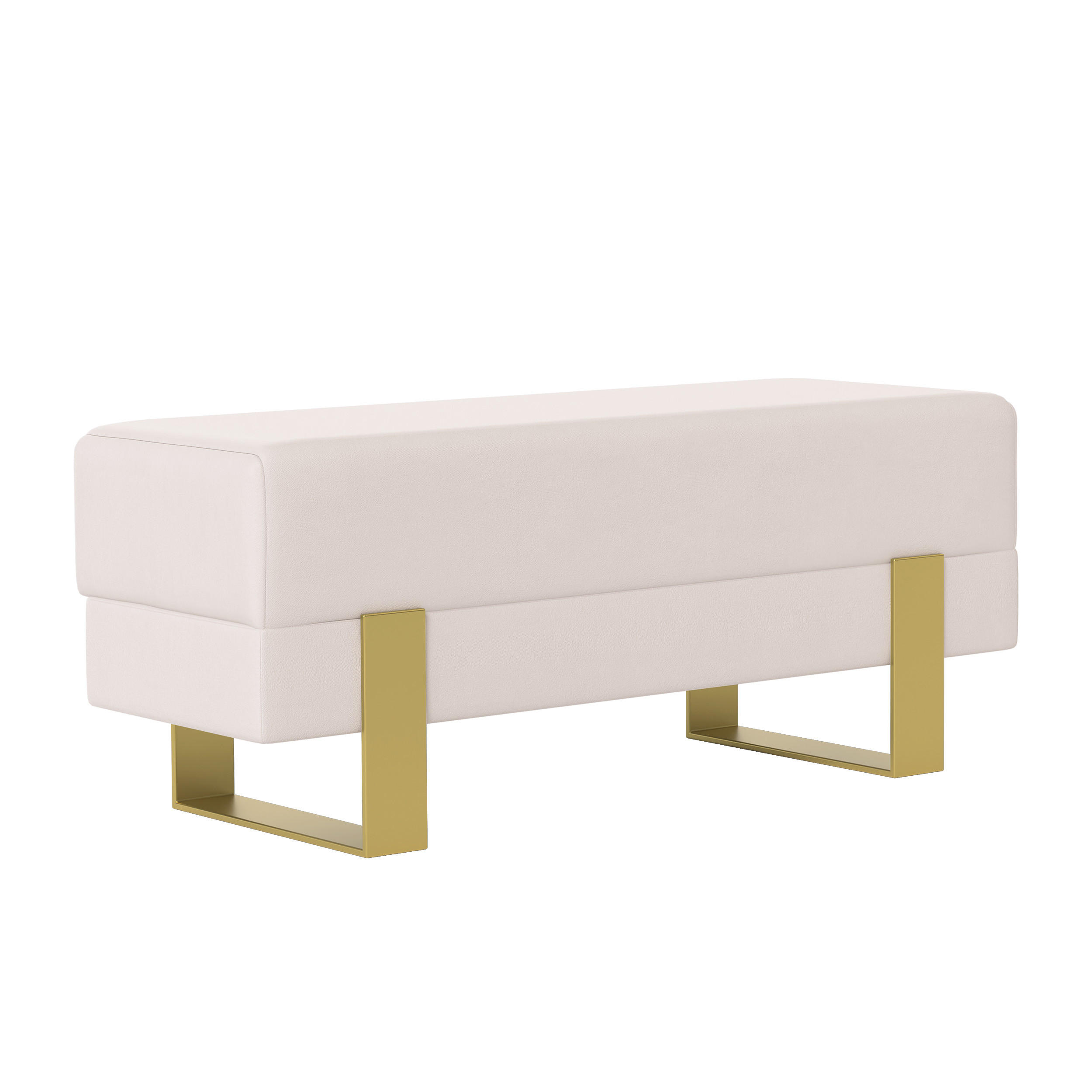 POLSTERBANK RIVA 100 cm Gold / Creme ,Metallgestell - Creme, Metall (100/47/35cm) - Idohome