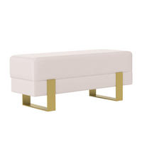 POLSTERBANK RIVA 100 cm Gold / Creme ,Metallgestell - Creme, Metall (100/47/35cm) - Idohome