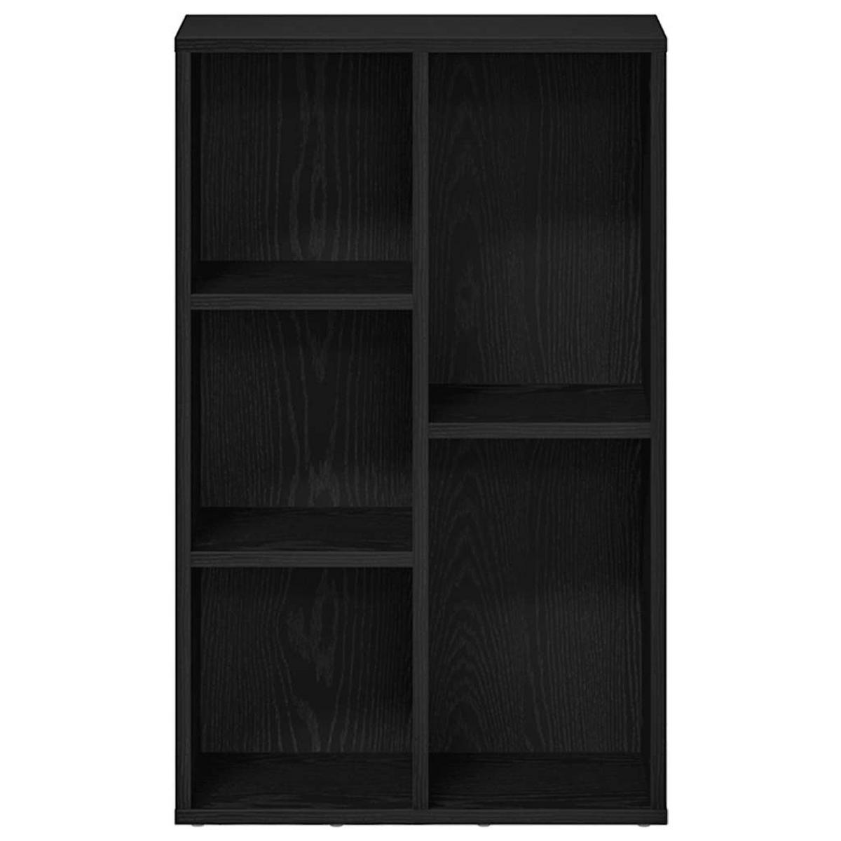 BÜCHERREGAL Schwarz Eichen-Optik 50/25/80 Cm Holzwerkstoff - Schwarz, Holzwerkstoff (25/80/50cm) - vidaXL