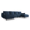 WOHNLANDSCHAFT Chenille Stoff Blau - Blau/Schwarz, Textil/Metall (317/86/162cm) - Makamii
