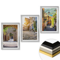 WANDBILDER 3er Set - 40x60 cm Silberner Rahmen - Charmante Steinstraßen - Silberfarben, Kunststoff (40/60cm) - ArtPrintCave