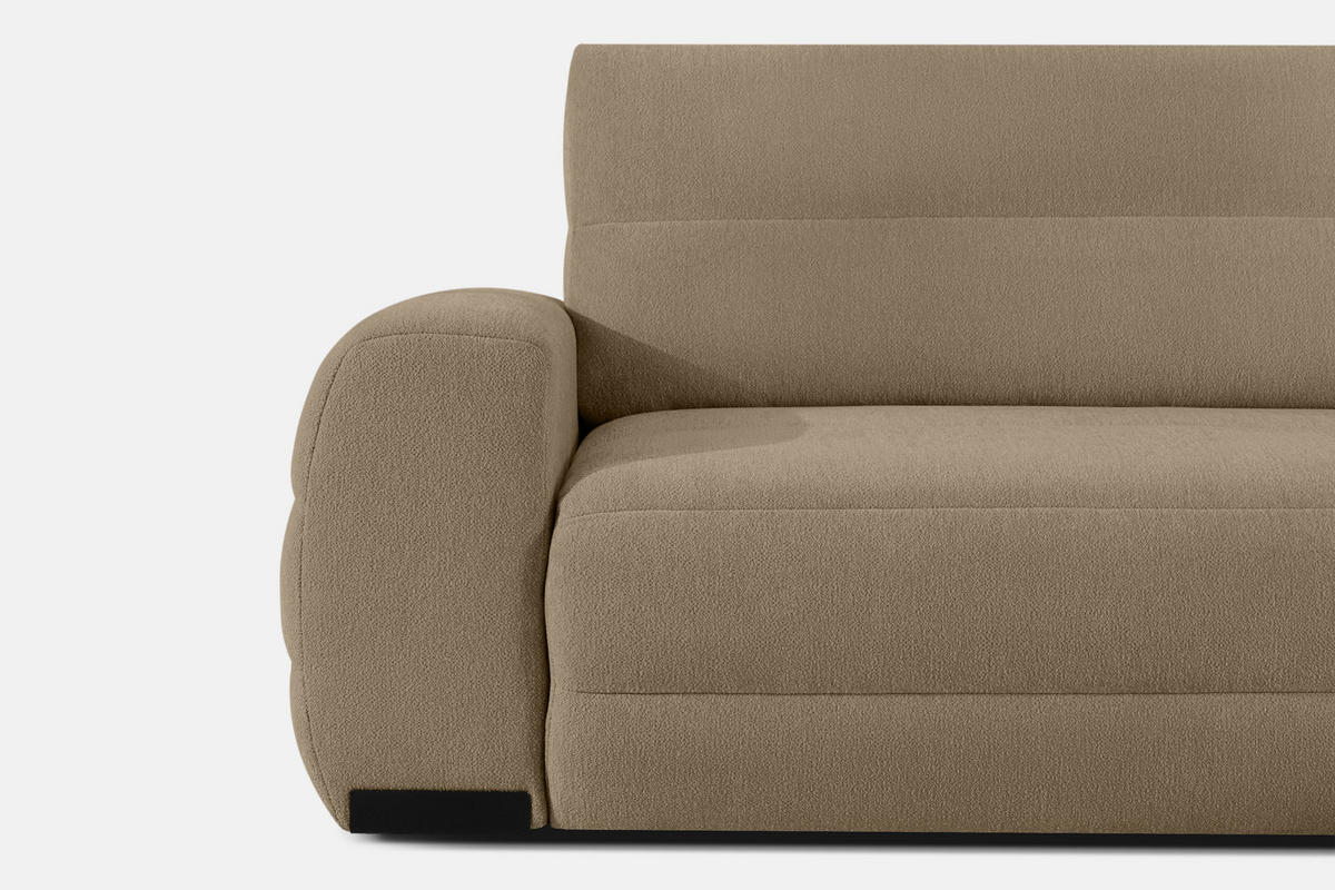 ECKSOFA RECHTS BLUME, Dunkelbeige - Beige, Holz/Holzwerkstoff (271/164cm) - KONSIMO®