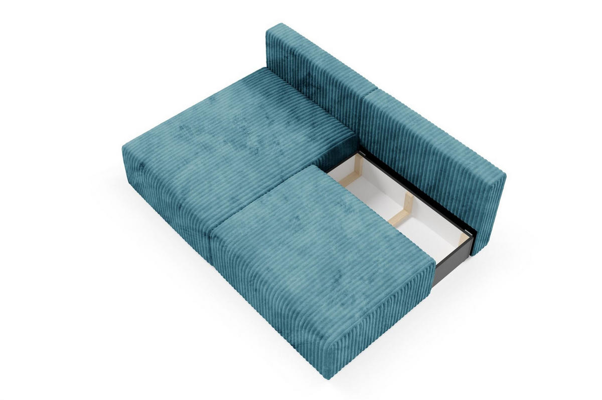 ECKSOFA Natalia Xs - Blau, Holzwerkstoff/Textil (149/210cm) - Fun Möbel
