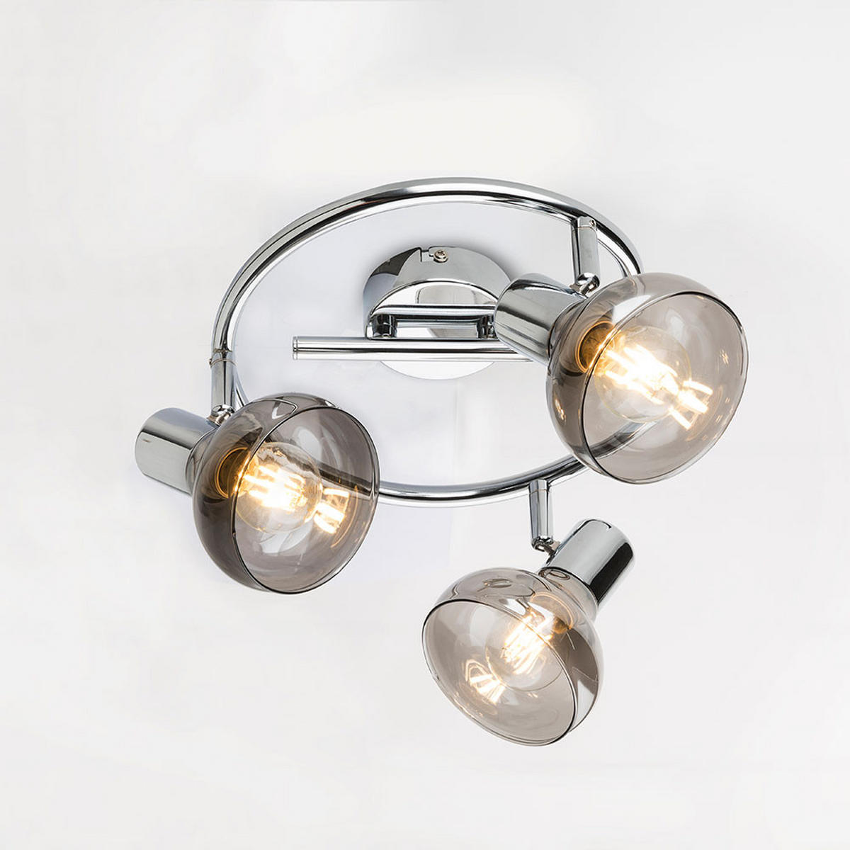 LED DECKENLEUCHTE Metall Silber Lothar - Silberfarben, Glas (25/25/16cm) - Globo Lighting