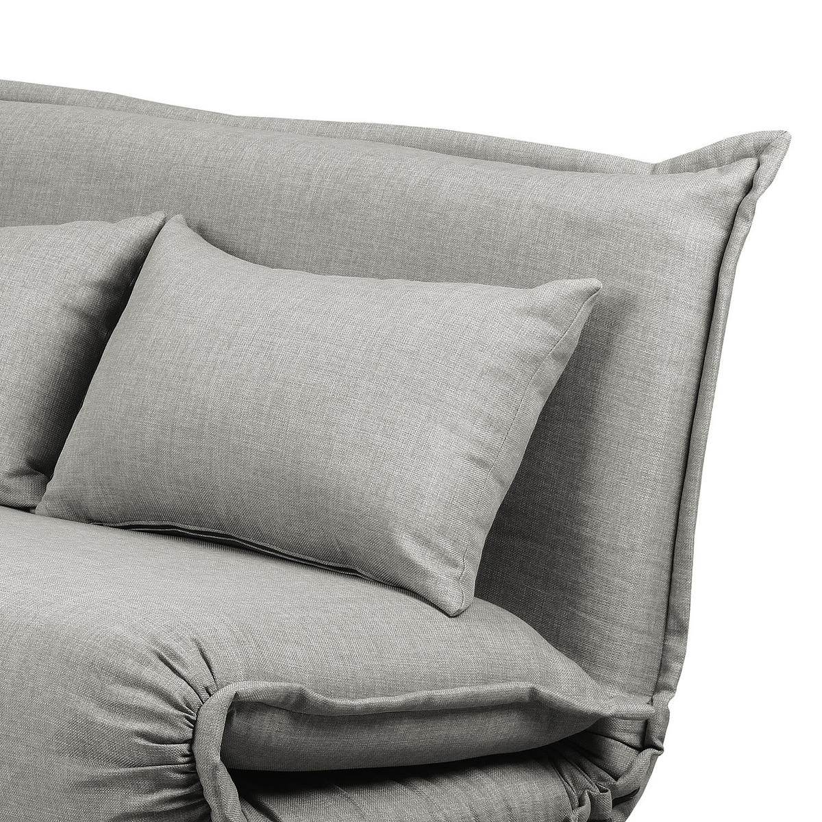 SCHLAFSOFA - Hellgrau/Schwarz, Textil/Metall (150/75/85cm) - home24