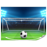 FOTOTAPETE für Jugendzimmer Elfmeter Schuss Linie Fußball 250x175 - Blau/Schwarz, Papier (250/175cm) - Muralo