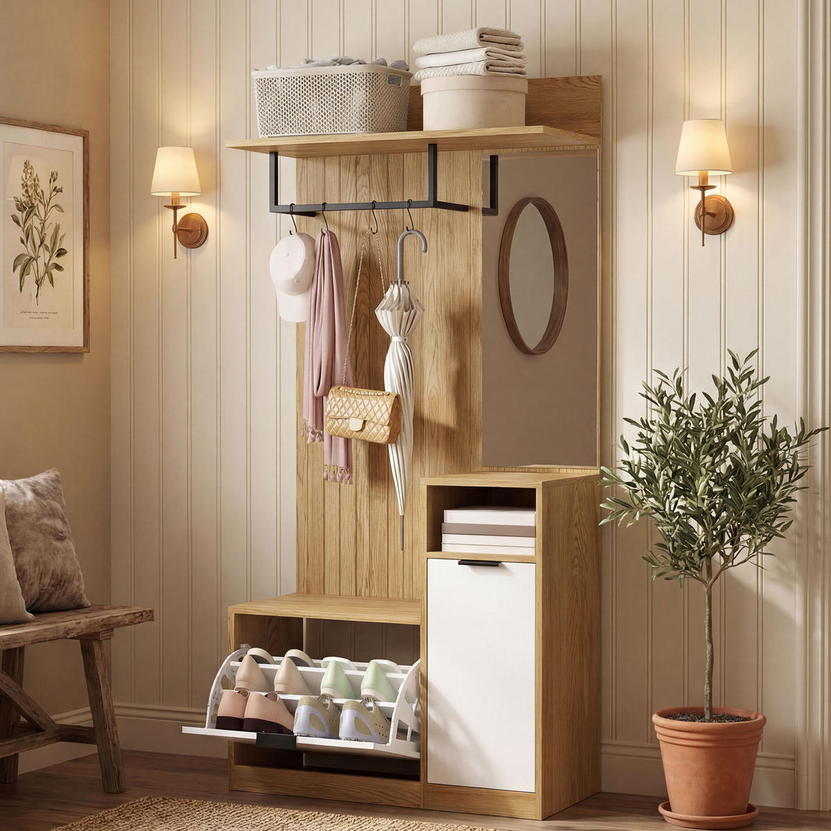 GARDEROBE DE-17896 Eiche - Eichefarben, Holzwerkstoff (36/168/80cm) - ComfortXL