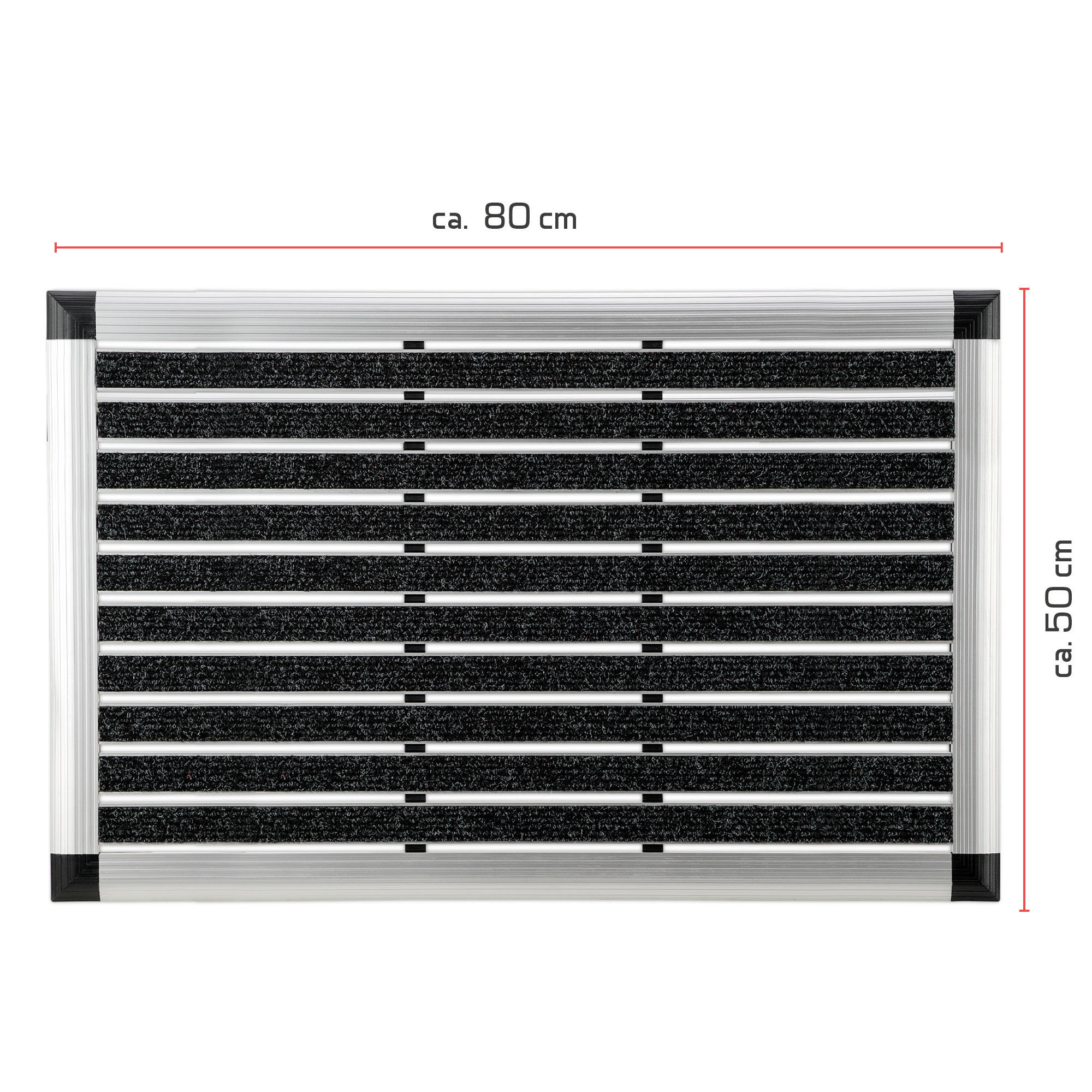 ALU-FUSSMATTE AluGant - Silberfarben, Metall (80/50cm) - BoMoe