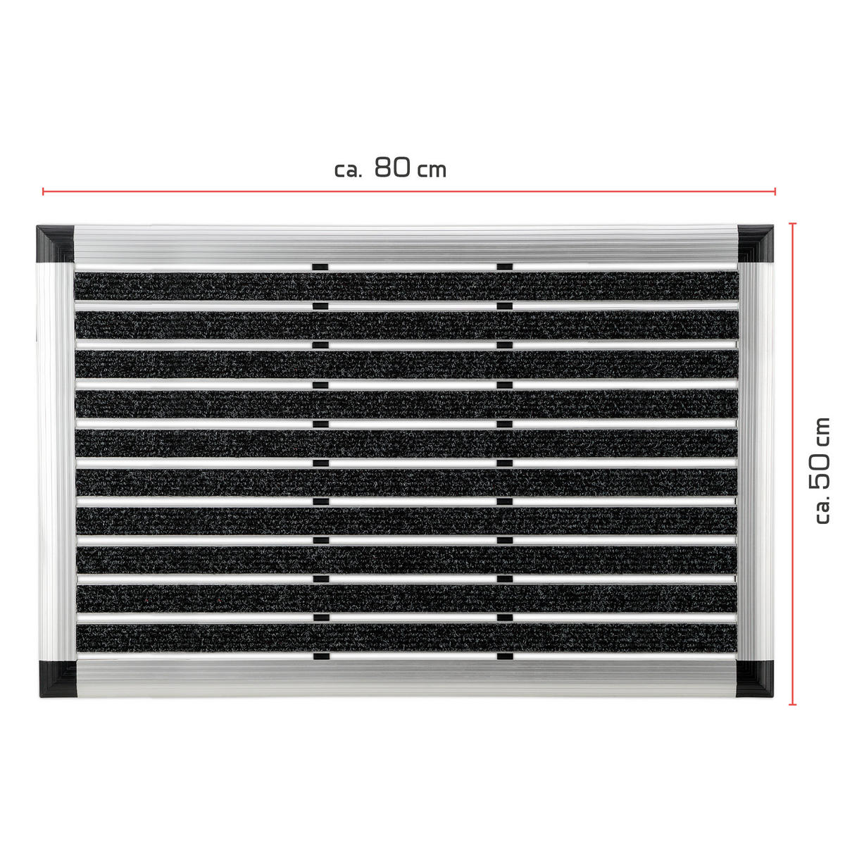 ALU-FUSSMATTE AluGant - Silberfarben, Metall (80/50cm) - BoMoe
