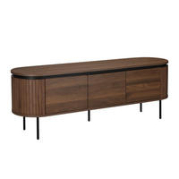 TV-SCHRANK, dunkles Holzeffekt - Braun, Holz (40/55/160cm) - Oviala