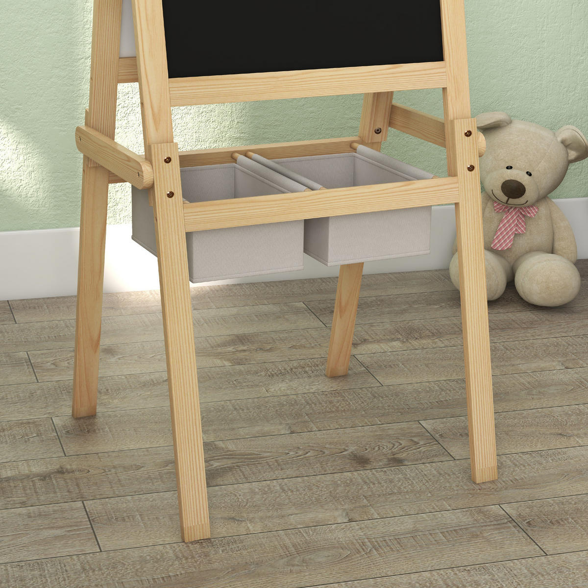 MALTAFEL DE-18183 3-in-1 mit Papierrolle, magnetisch Natur - Naturfarben, Holzwerkstoff (50.5/109/58cm) - ComfortXL
