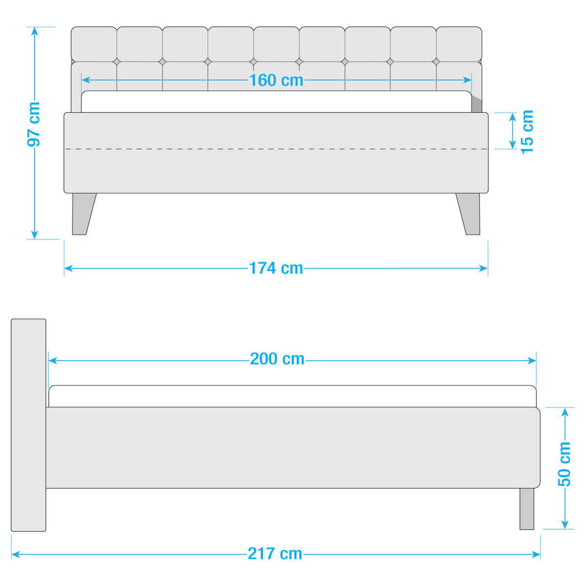 POLSTERBETT - Samt - Beige, Textil (160/200cm) - home24