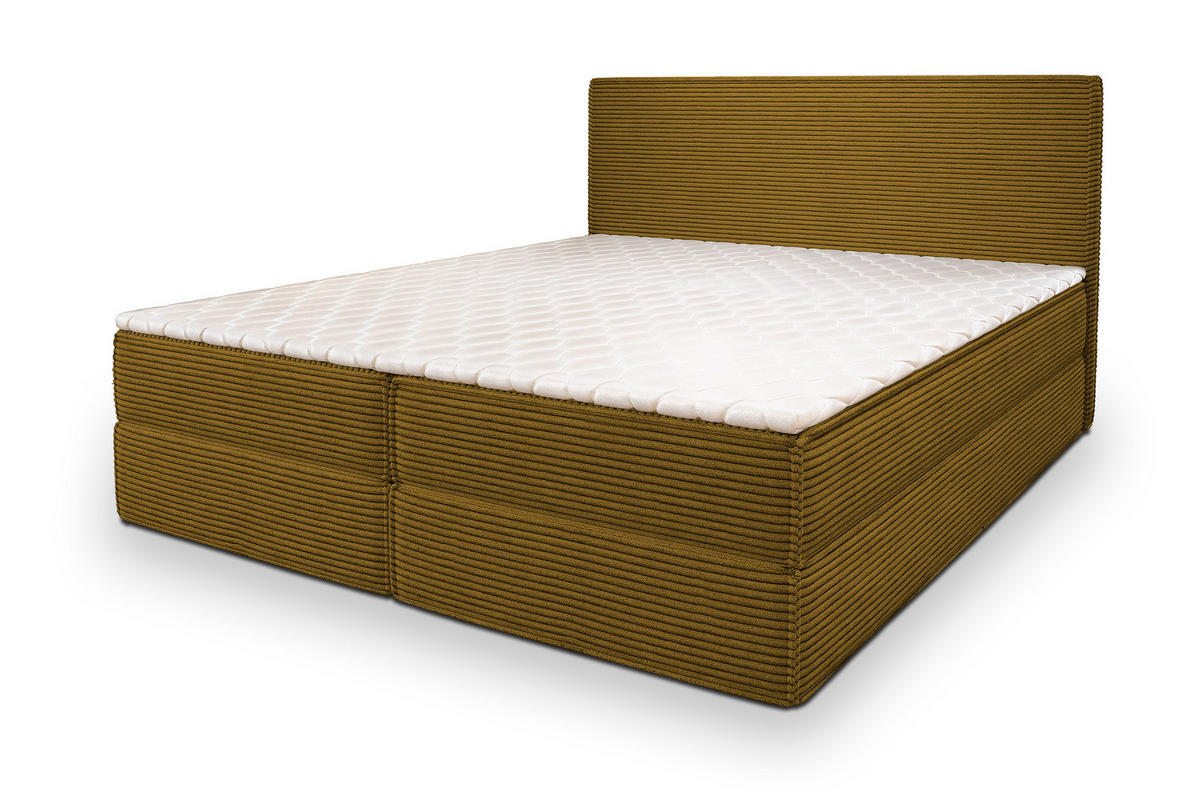 BOXBETT PELLIO 140x200 cm mit Matratze und Topper - Gelb - Gelb, Holz (140/200cm) - MASSENO
