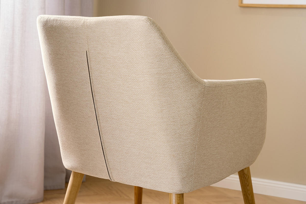 LOUNGESESSEL - Eichefarben/Beige, Eichenholz/Textil (66/80/68cm) - home24