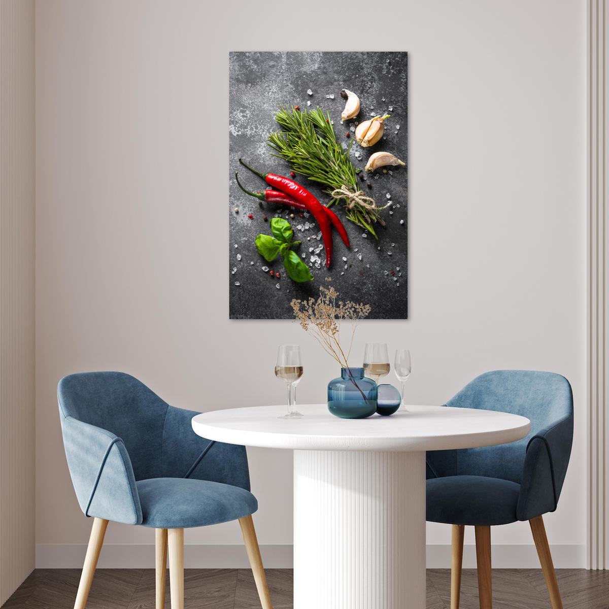 POSTER Pfeffer - Kräuter - Gewürze - Beton 40x60 cm - Dunkelgrau, Papier (40/60/0.1cm) - MuchoWow