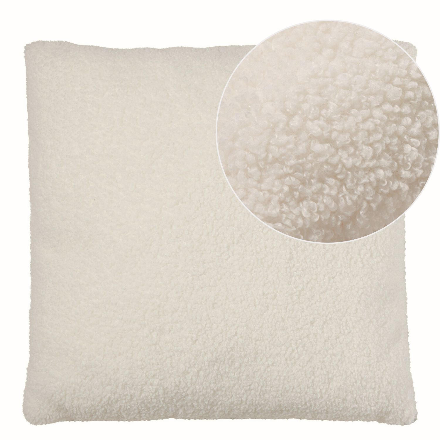FELLKISSEN, Bouclé Teddy Zierkissen Natur Flauschkissen Dekokissen 40x40cm - Naturfarben, Textil (40/40cm) - nordic coast company