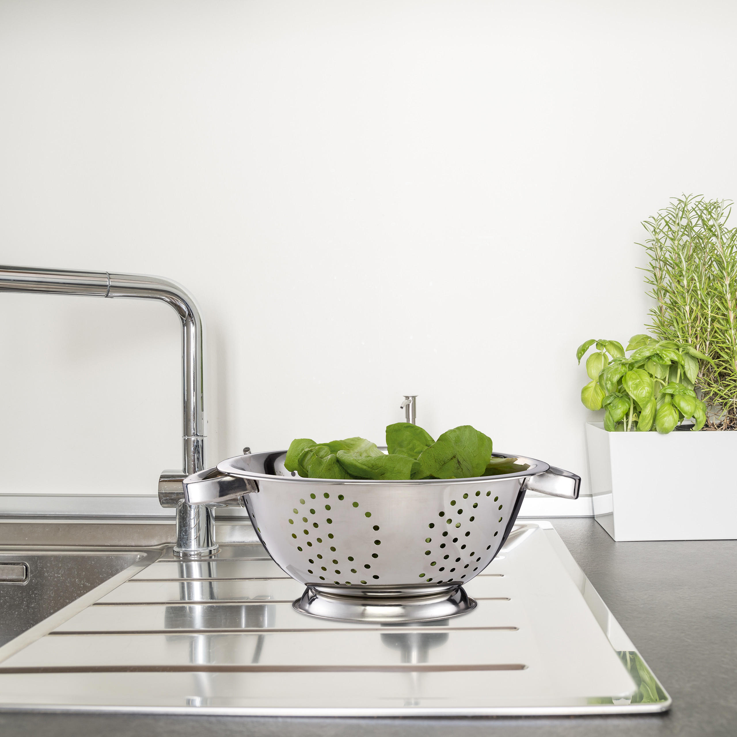 SIEB Set - Silberfarben, Metall (25cm) - Relaxdays