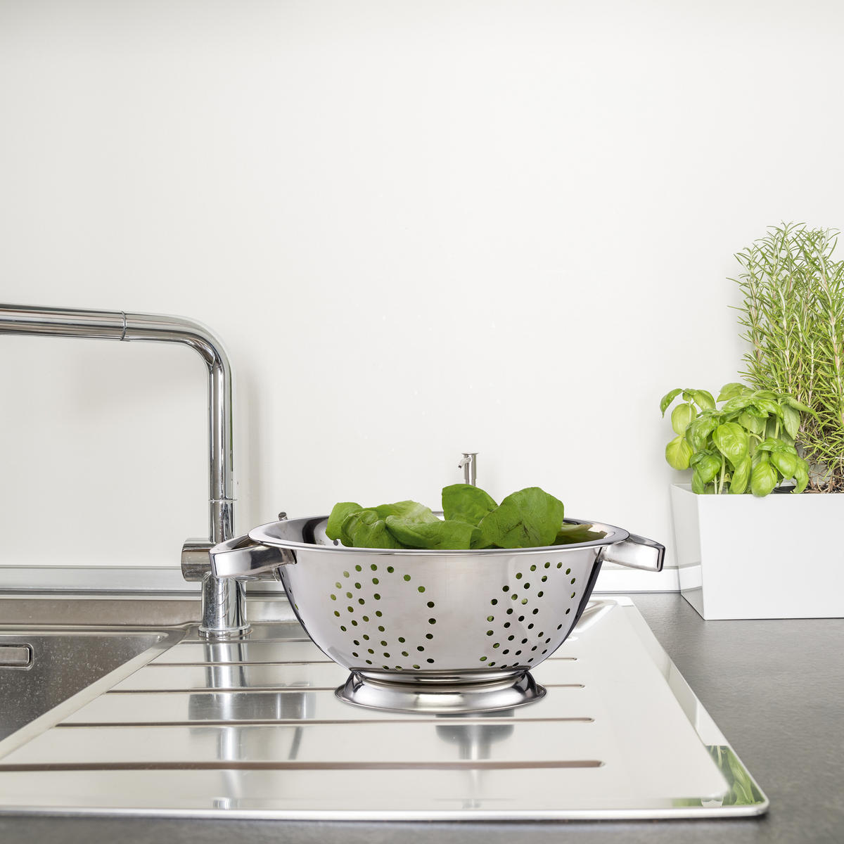 SIEB Set - Silberfarben, Metall (25cm) - Relaxdays