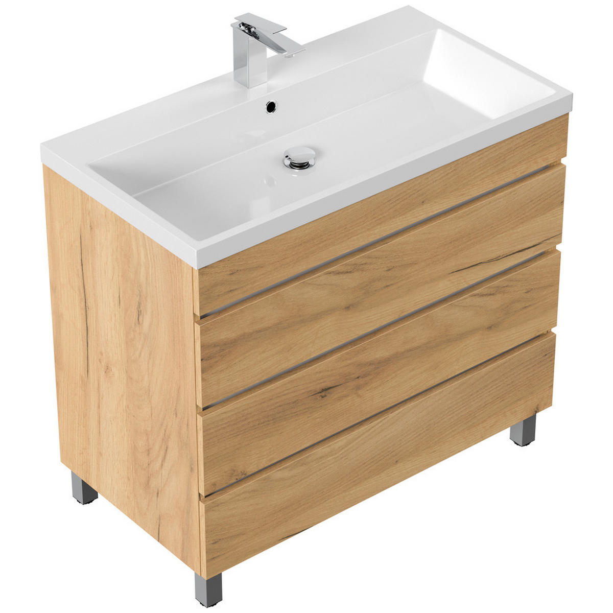 WASCHTISCH Frome-02 - Braun, Holzwerkstoff (90/84/48cm) - Lomado