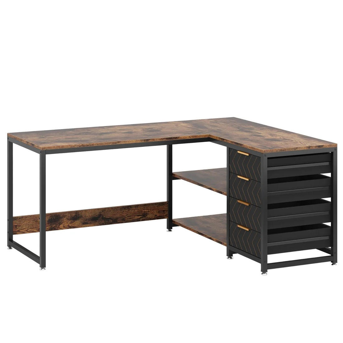 Meubliv Eckschreibtisch Schwarz 110x75x150 cm