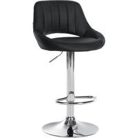 BARHOCKER Lederlook Schwarz - Chromfarben/Schwarz, Textil/Metall (47/85/48cm) - CLP