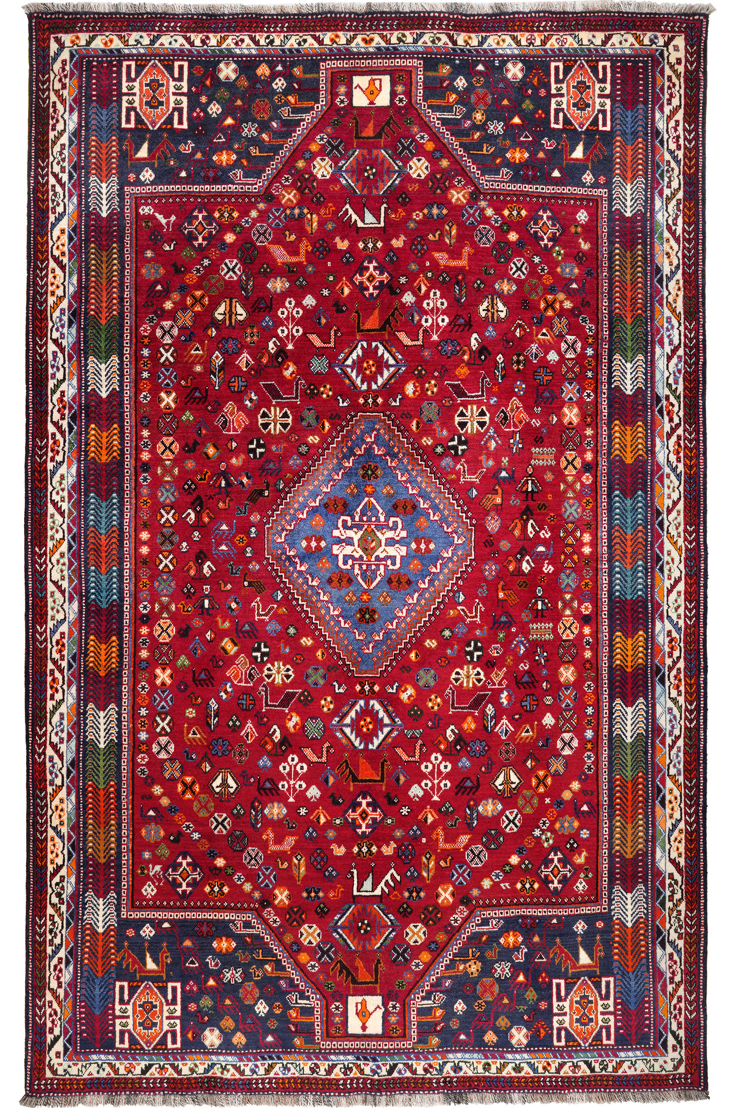 TEPPICH Gashgai Rot 279/174 cm Schurwolle - Rot, Textil (174/279cm) - Looma