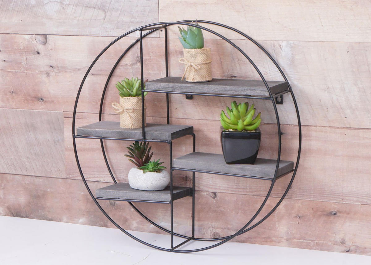 STENSKA POLICA Siva - siva, les (45/45/11cm) - MCW