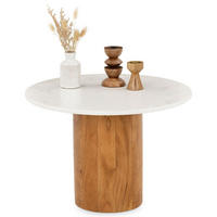 COUCHTISCH YAMUNA - Weiß/Naturfarben, Naturmaterialien/Holz (60/60/42cm) - IDIMEX