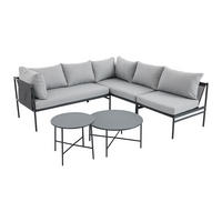 GARTENSITZGRUPPE im Set - 5 Personen - Metall - Anthrazitgrau - - Anthrazit, Metall - Vente-Unique