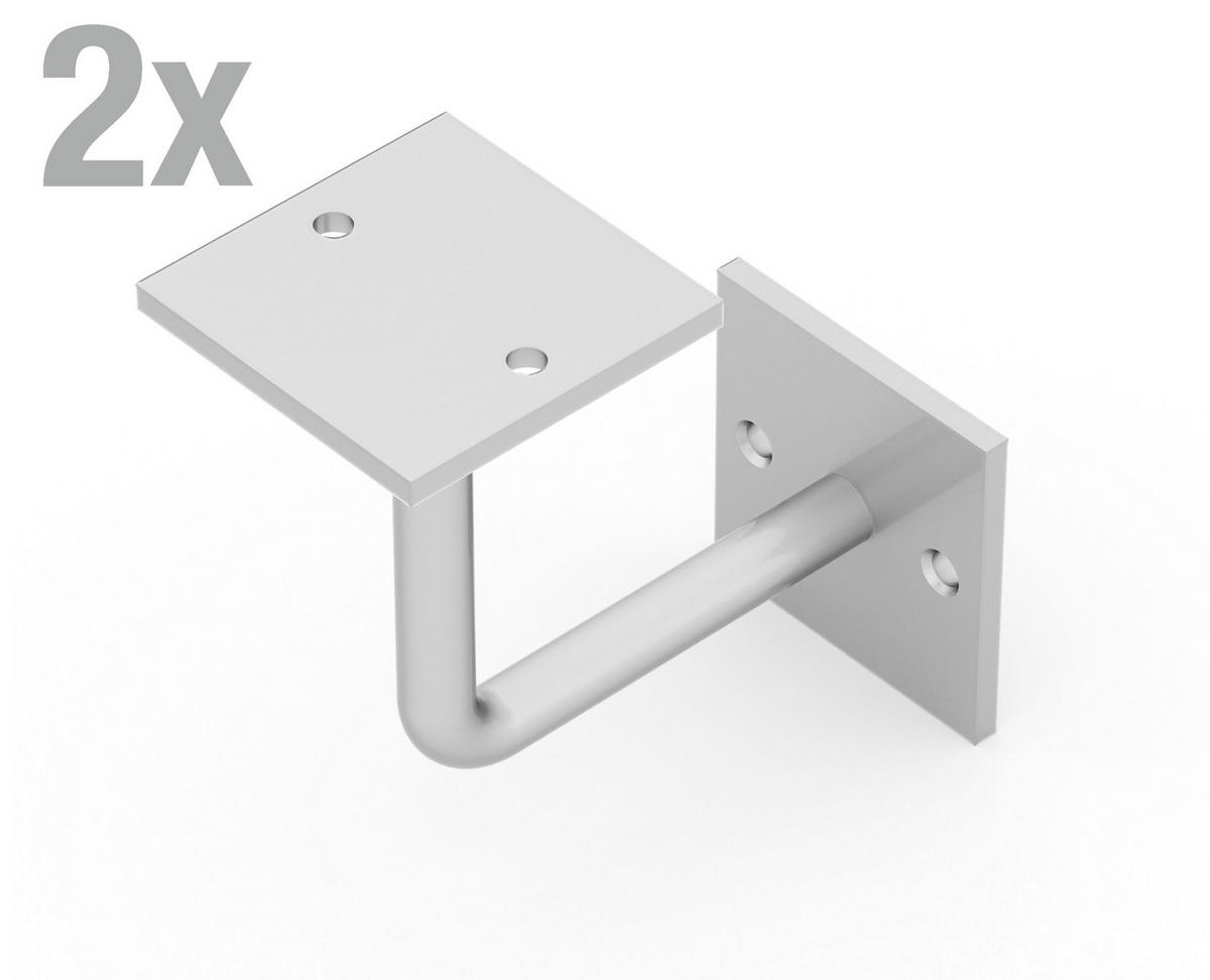 REGALTRÄGER als 2er Set Oli, Stahl in verschiedenen Trendfarben - Grau, Metall (10/5/10cm) - Alberts