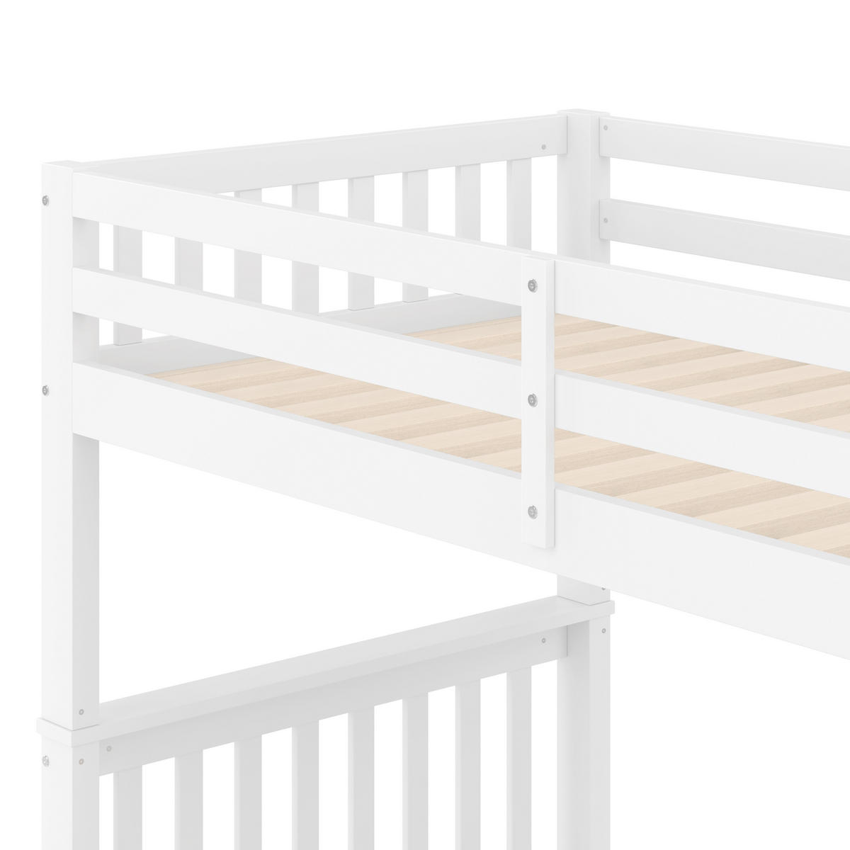 ETAGENBETT 90x200cm Weiß mit 2 Schubladen EN747-1 Treppenregal - Weiß, Holz (90/200cm) - FLIEKS