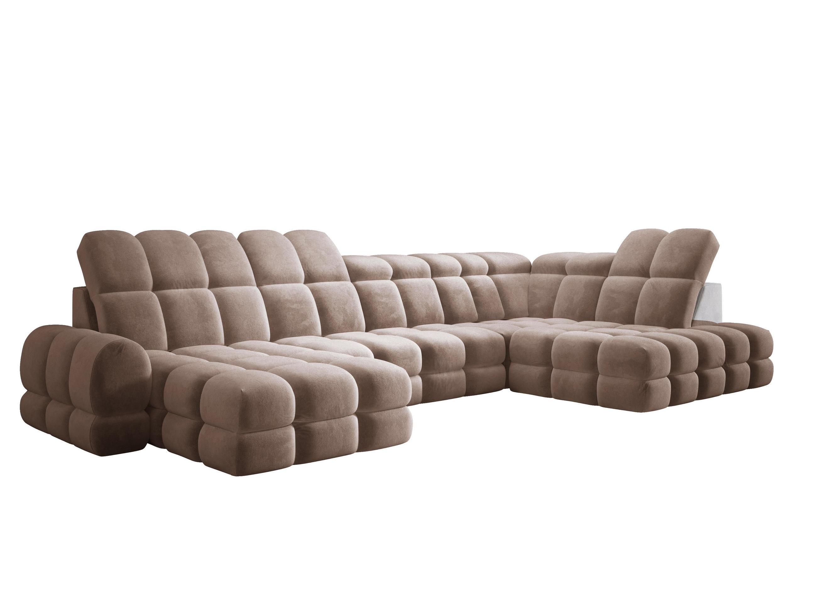 ECKSOFA TOLLO Salvador-stoff U-form 400x217x105 cm braun - Braun, Holz/Textil (217/400cm) - DomoHome