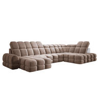 ECKSOFA TOLLO Salvador-stoff U-form 400x217x105 cm braun - Braun, Holz/Textil (217/400cm) - DomoHome