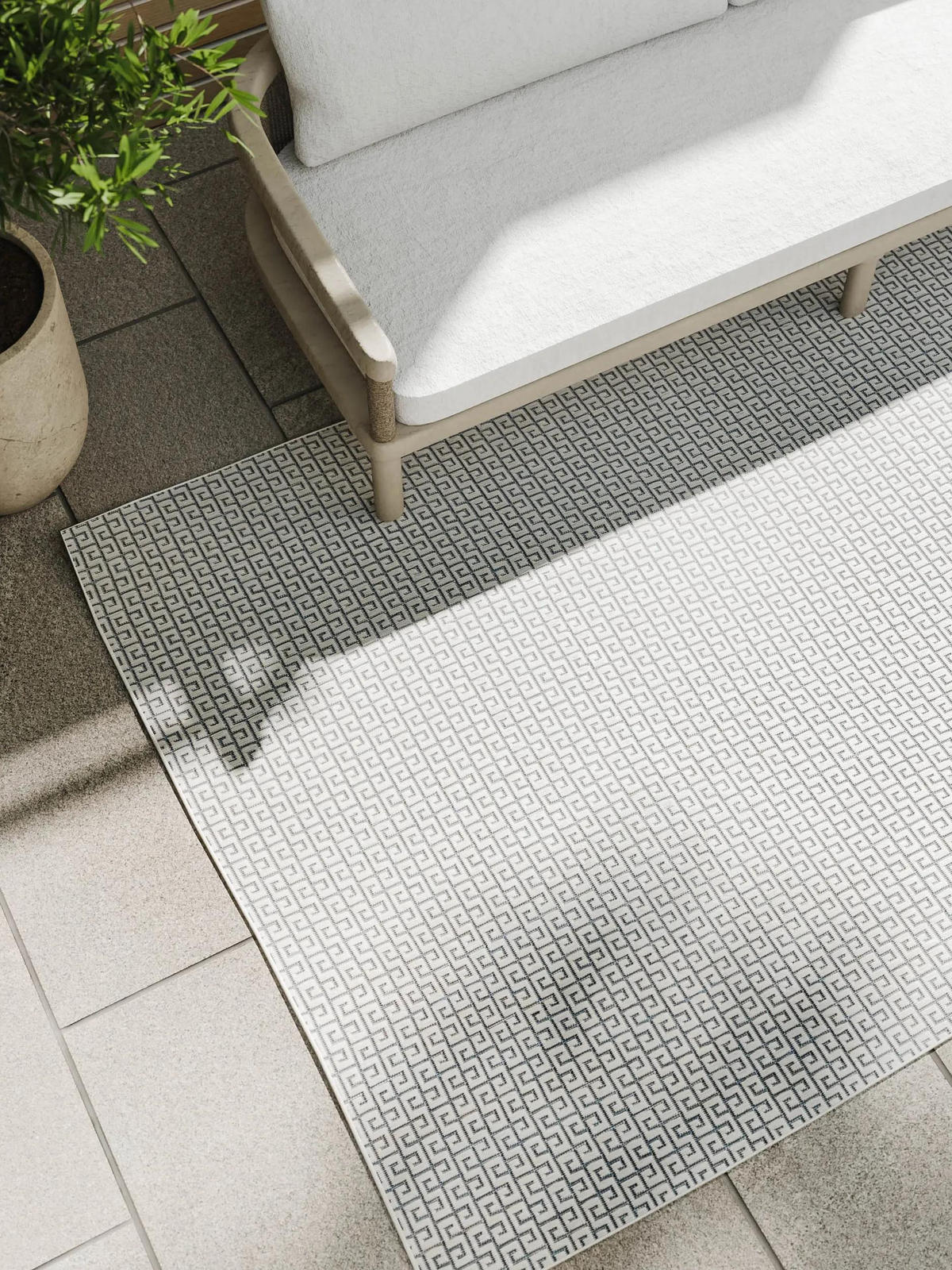 VNITŘNÍ a venkovní koberec Lou Bílá 140x200 cm - bílá, plast/umělá hmota (140/200cm) - benuta