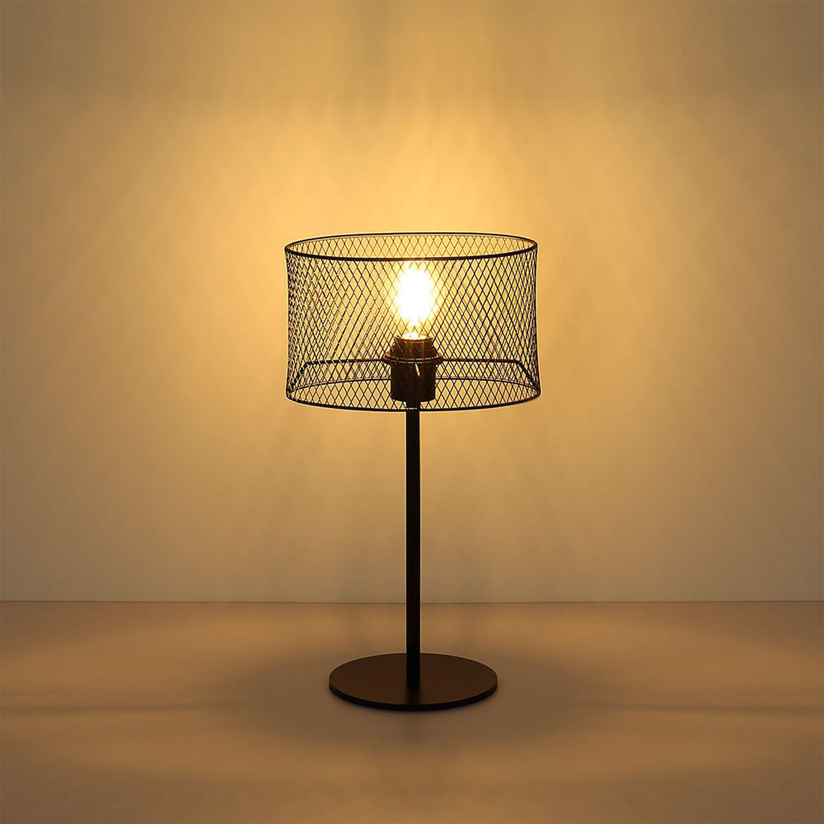 TISCHLEUCHTE Metall Geflecht Schwarz - Schwarz, Metall (25/15/45cm) - Globo Lighting