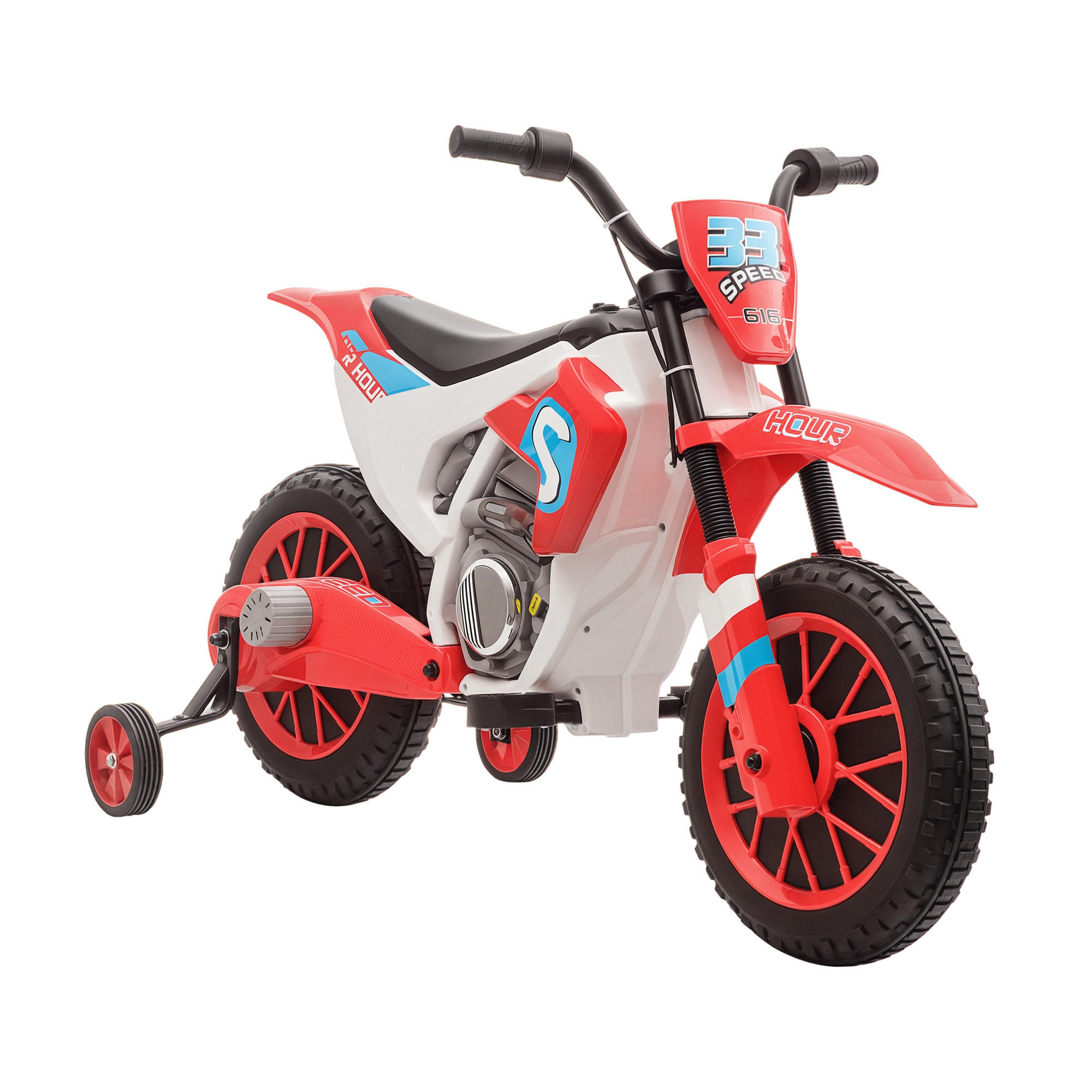 ELEKTRO-MOTORRAD DE-12994 abnehmbare Stützräder Rot - Rot, Kunststoff (106.5/51.5/68cm) - ComfortXL