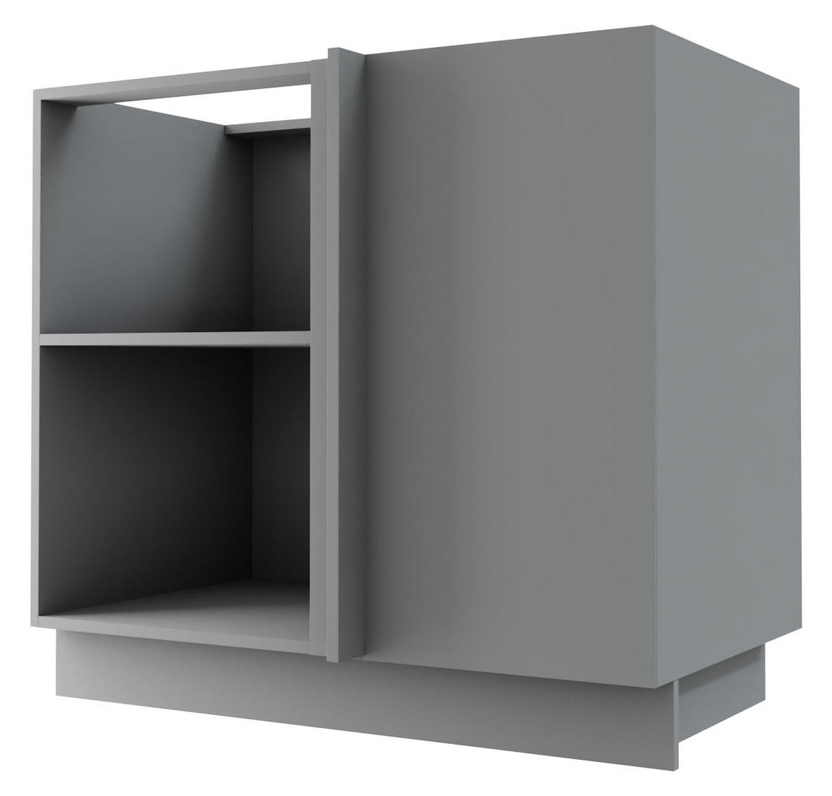 ECK-KÜCHENSCHRANK Essen D13U/90 Grau Hochglanz / Grau Matt 90 / 50 / 82cm - Grau, Holz/Holzwerkstoff (90/82/50cm) - Feldmann-Wohnen