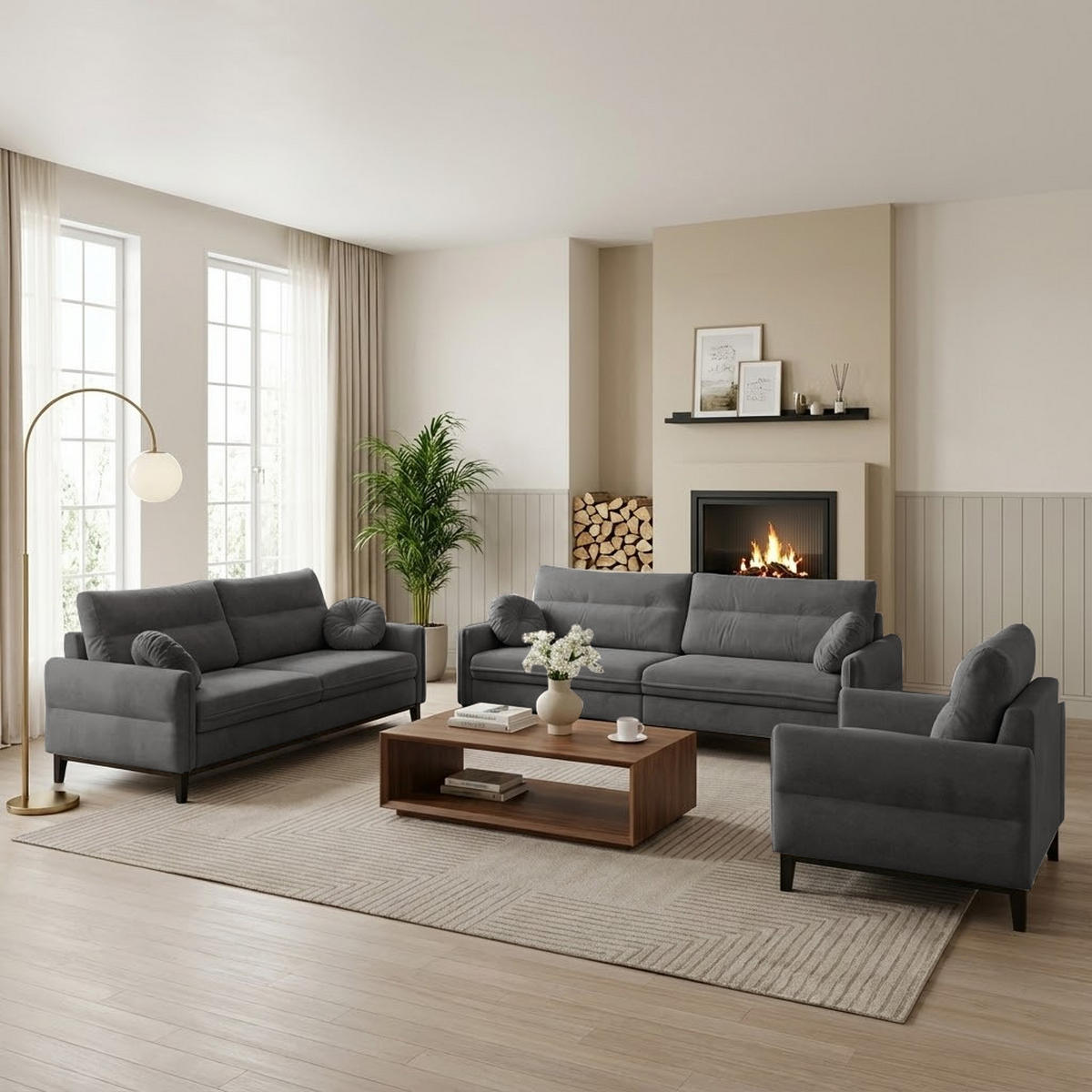 RELAXSESSEL Belweder Velours grau - Wengefarben/Grau, Holz/Textil (94/95/94cm) - Beautysofa