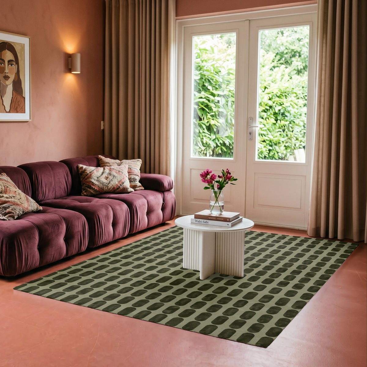 TEPPICH - Rhythmic - Aufschlag - Grün - 150x230 cm - Olivgrün, Kunststoff/Textil (150/0.4cm) - OnlyWow