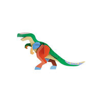 WANDDEKO Leucht T-Rex-Bast 18.7/47.2 cm - Multicolor, Wellpappe (18.7/47.2/89cm) - Studio Roof