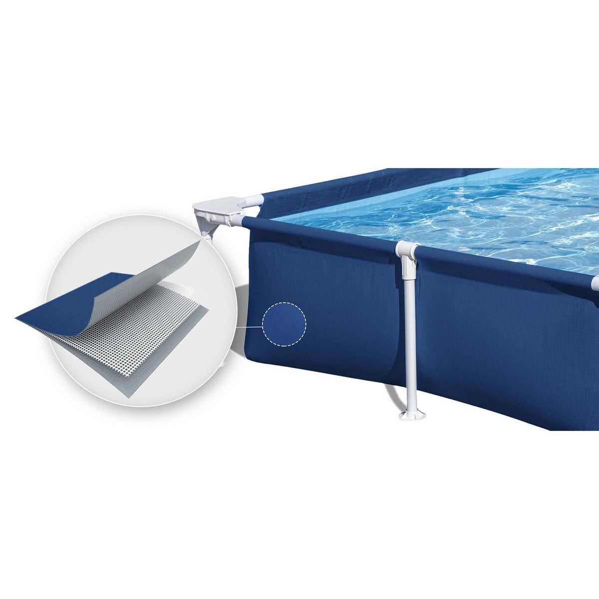POOL 221 x 150 x 43 cm - 56401N - Blau, Textil (221/43/150cm)