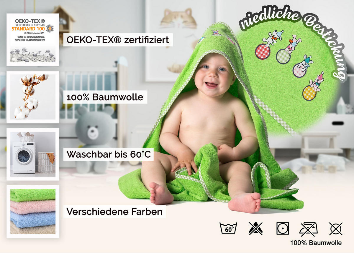 HANDTÜCHER, 100x100 cm, 100% Baumwolle, Grün - Hellgrün, Textil (100/100cm) - Zollner