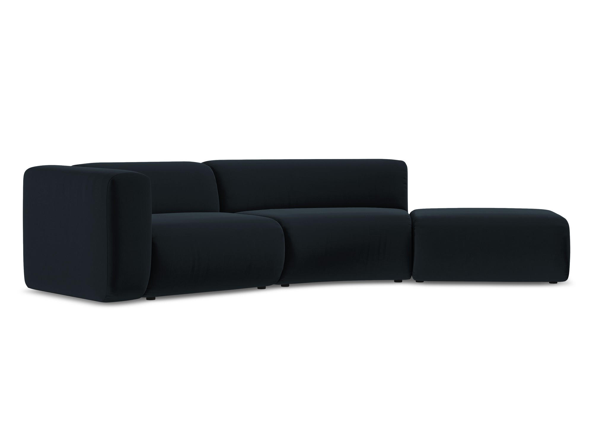 4-SITZER-SOFA Samt Stoff Blau - Blau/Schwarz, Kunststoff/Textil (335/70/166cm) - Makamii