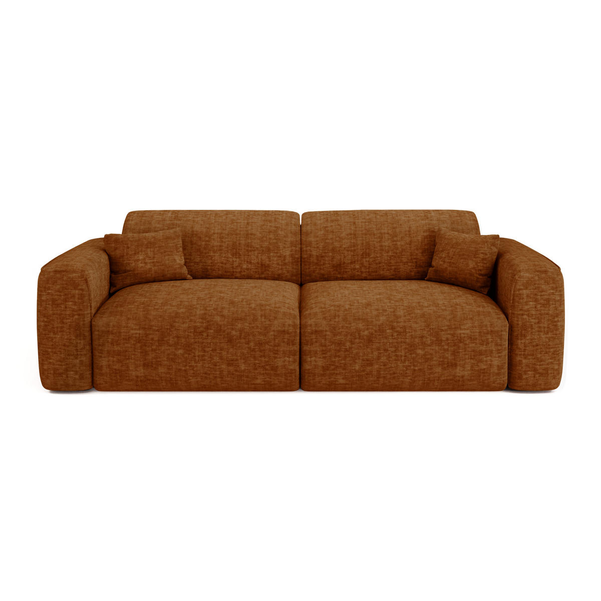 SCHLAFSOFA GERADE Texturierter Samt Braun 240cm - Braun, Textil (240/73/97cm) - Sia Home