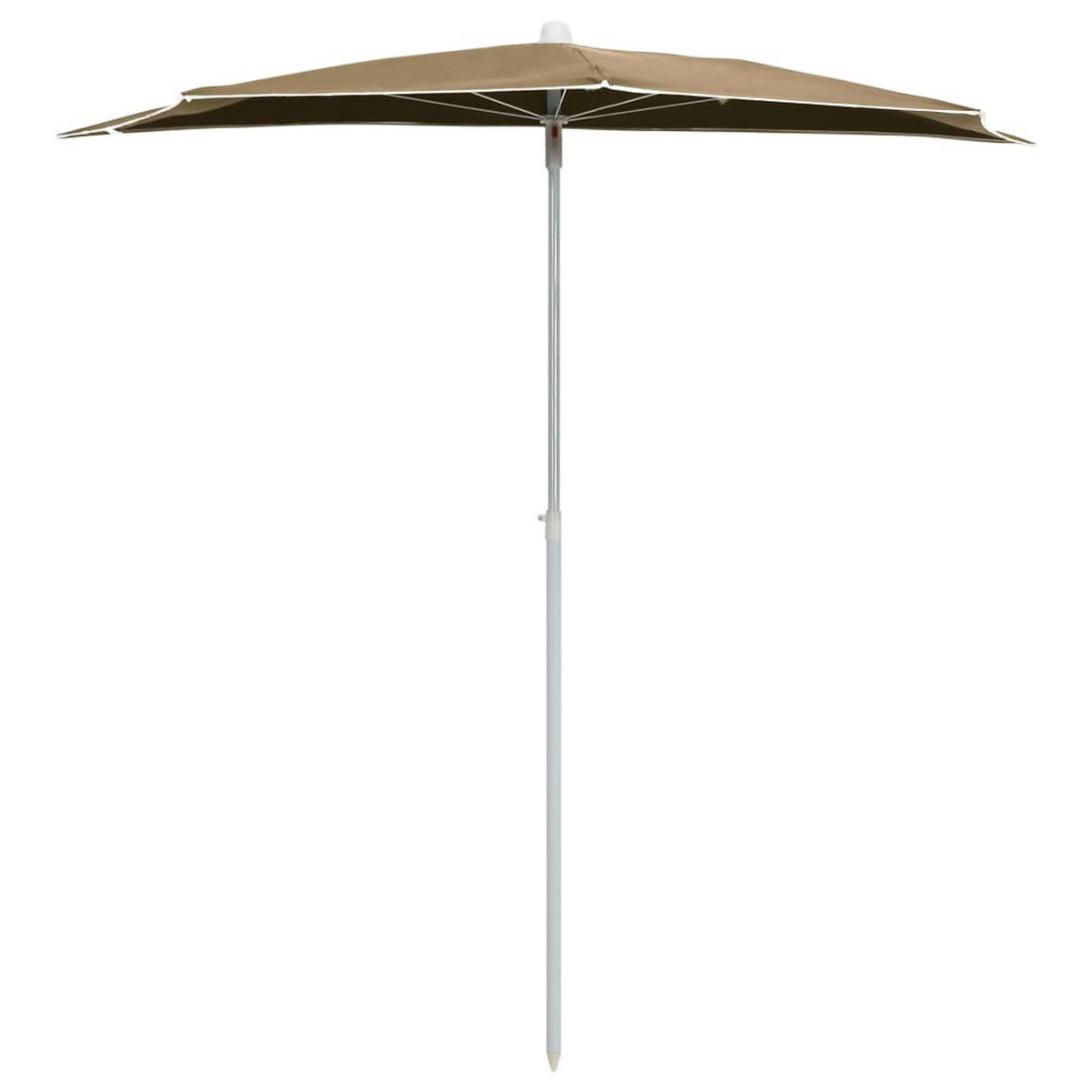 HALB-SONNENSCHIRM mit Mast 180x90 cm Taupe - Taupe, Metall (90/180cm) - furnicato