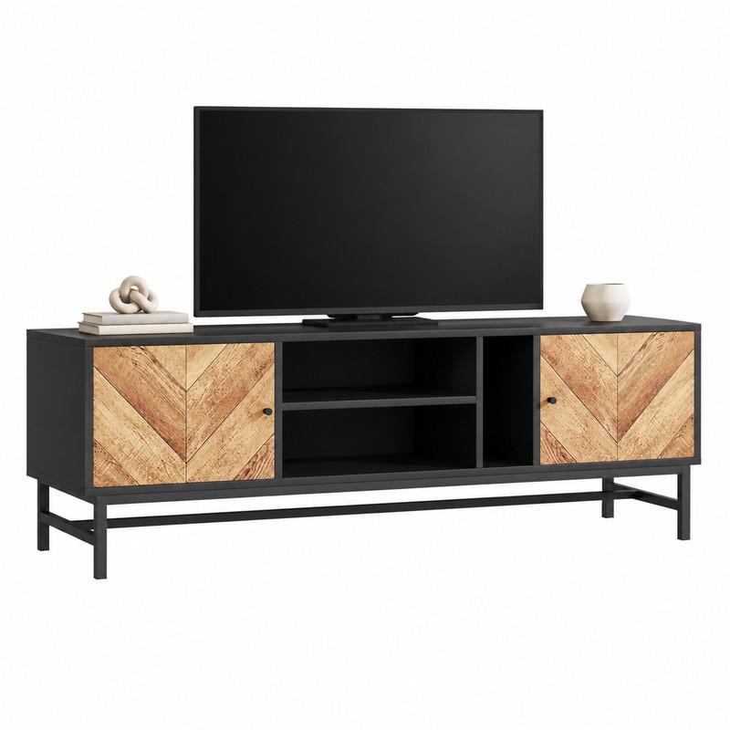 Beauniv Tv-Schrank Schwarz 38x55x150 cm