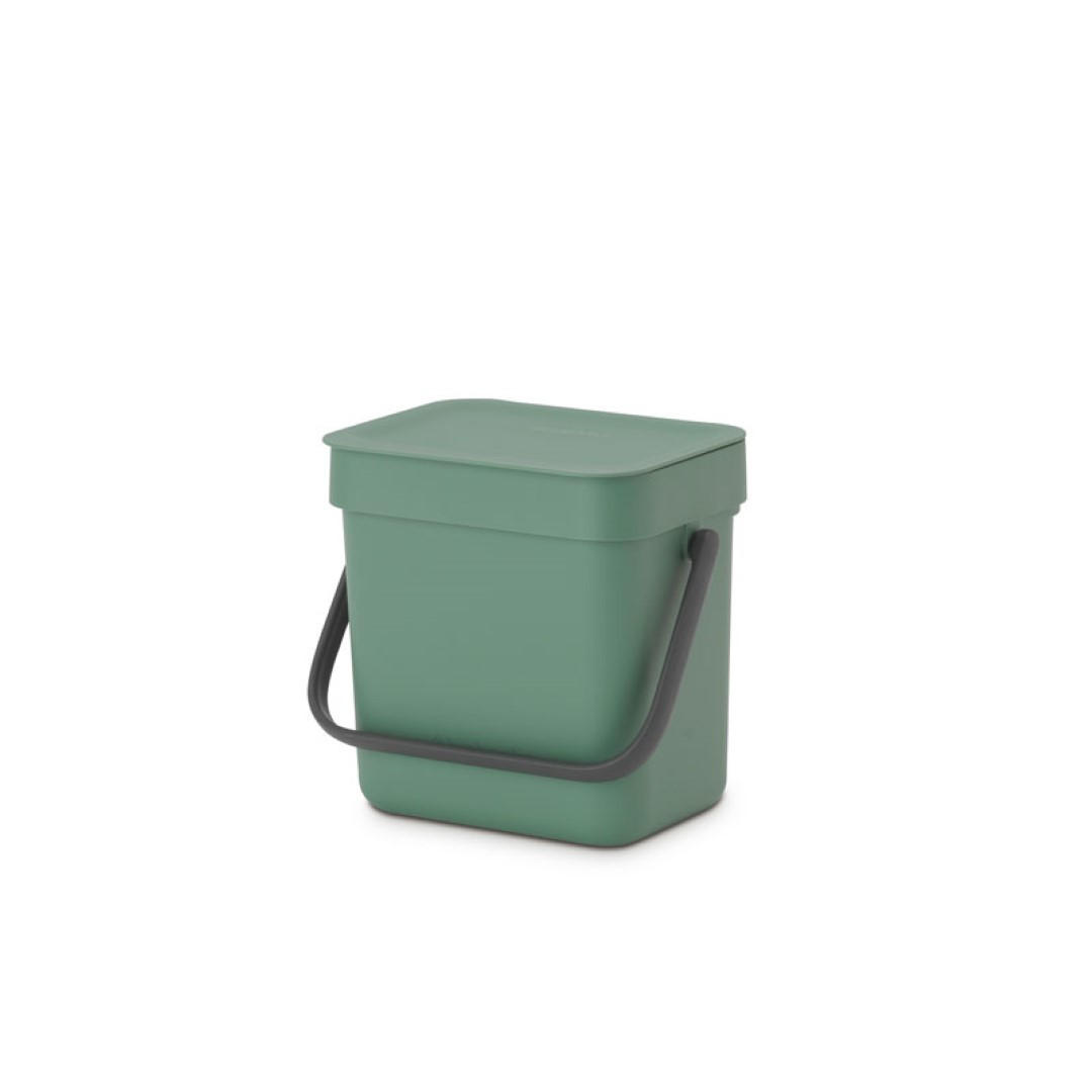 MÜLLEIMER Mit Stay Open Deckel 3 Liter 17,4 x 18,8 x 13,9 cm Kunststoff Dunkelgrün - Grün, Kunststoff (18.8/17.4/13.9cm) - PROREGAL