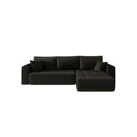 ECKSOFA mit Schlaffunktion MILO R Monolith 95 Rechts - Schwarz, Textil (280/175cm) - Bedante