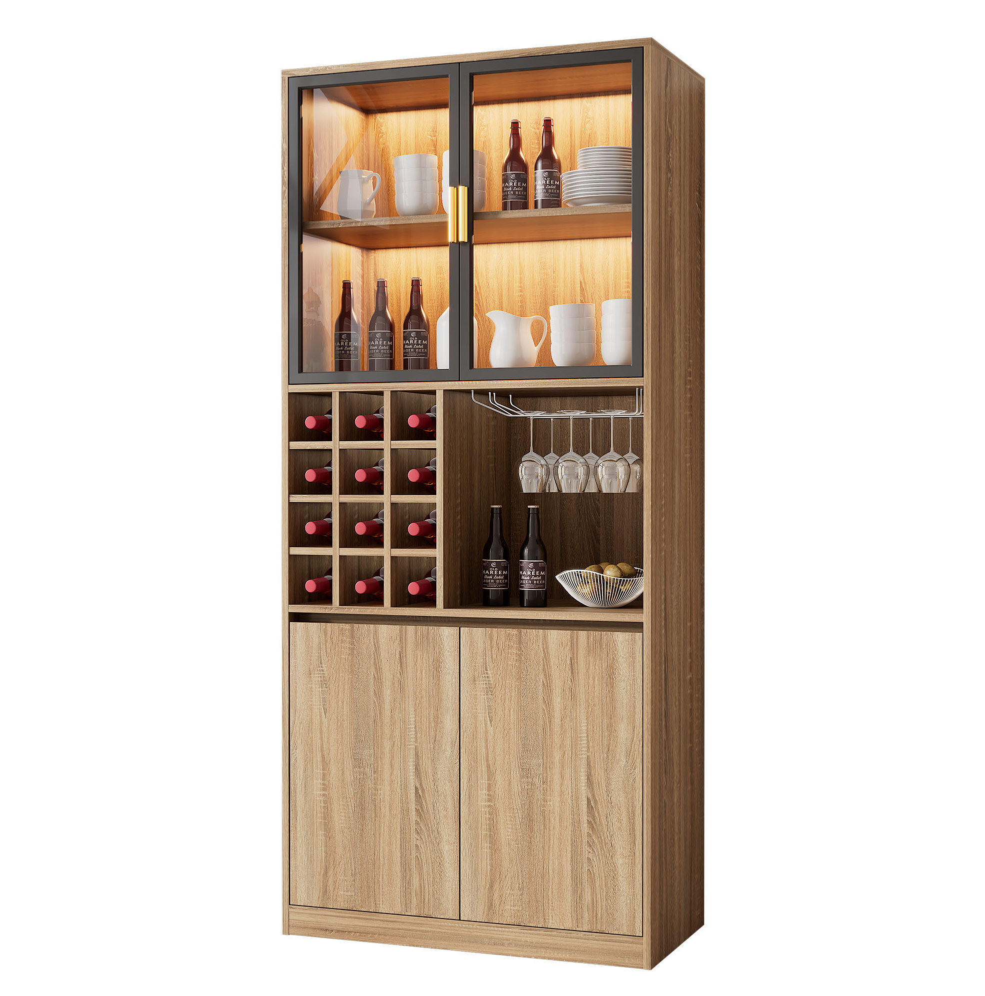 Ivmeu Vitrinenschrank Natur 80x180x40 cm
